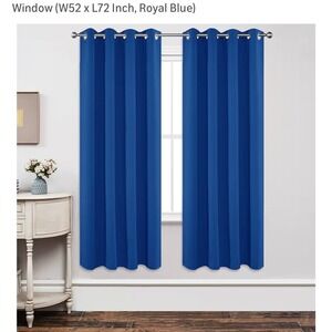 S Dollct Royal Blue Grommet Top Blackout Curtains 52x72 Inch Set of 2